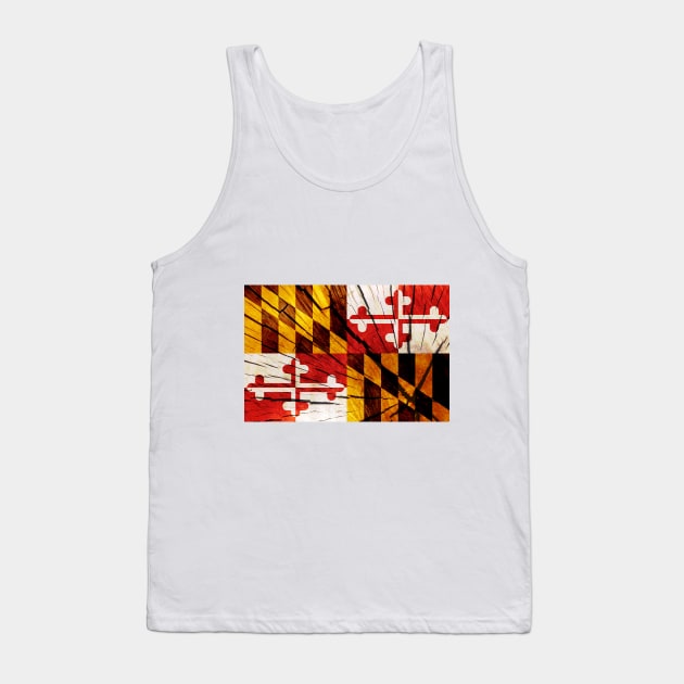 Flag of Maryland - Tree Trunk Wood Tank Top by DrPen